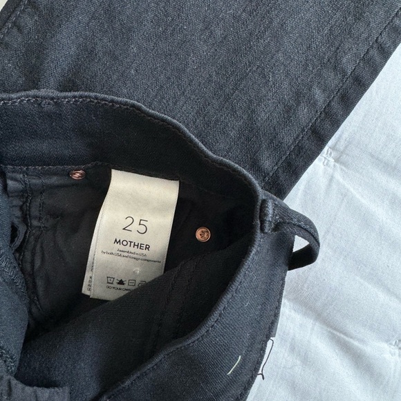 Mother 25 Black Rascal Crop Fray Fringe Jeans Black High Waisted - Picture 10 of 10